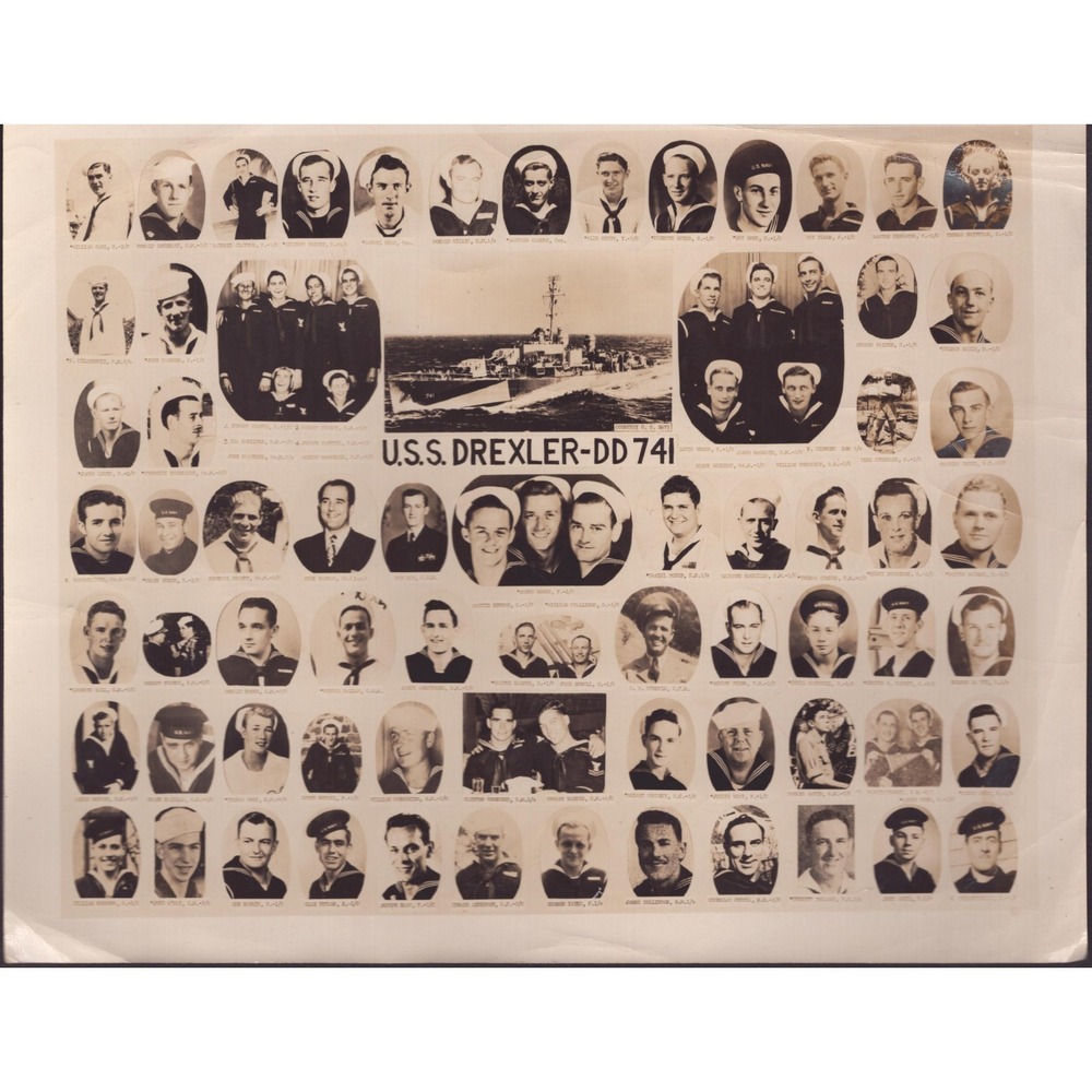 Vintage USS Drexler DD-741 WWII Navy Memorial Crew Photo 8x10 Anniston AL Estate - Picture 1 of 2